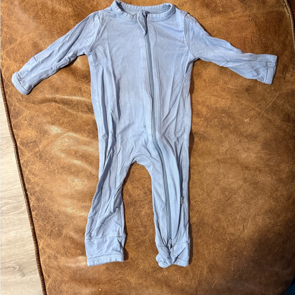 Kyte BABY Light Blue Zipper Footless One-Piece
